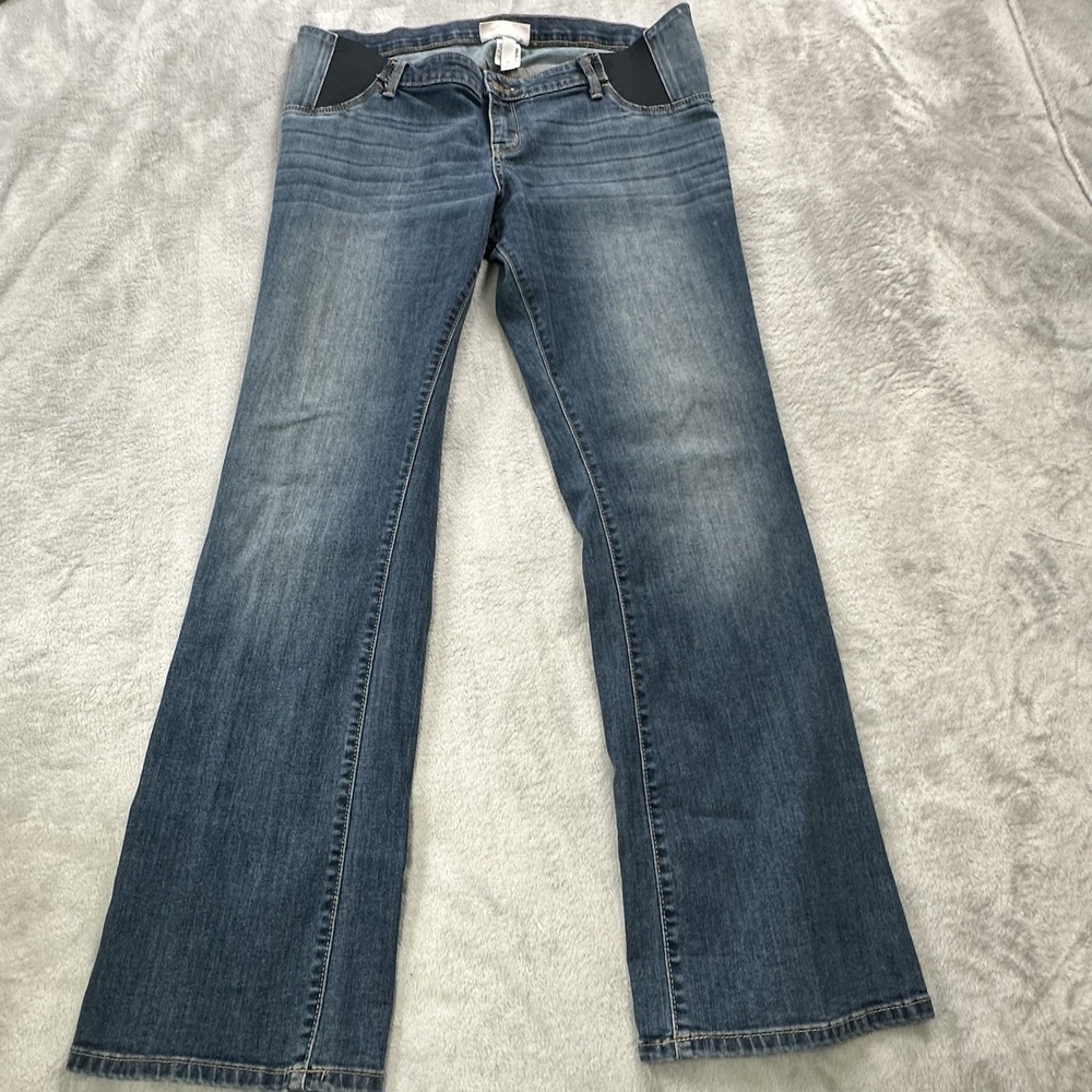 Isabel Maternity Jeans Womens 14 Side Panel Stretch Denim Bootcut Under Belly